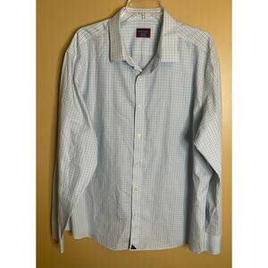 Untuckit Men's XX-Large Green/Blue‎ Plaid Button-Down Shirt